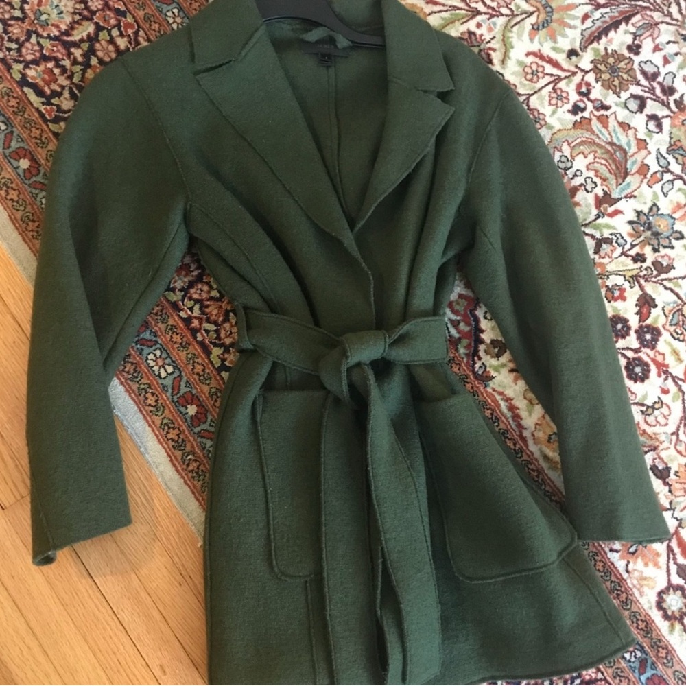 J. Crew Forest Green Belted Trench Coat
